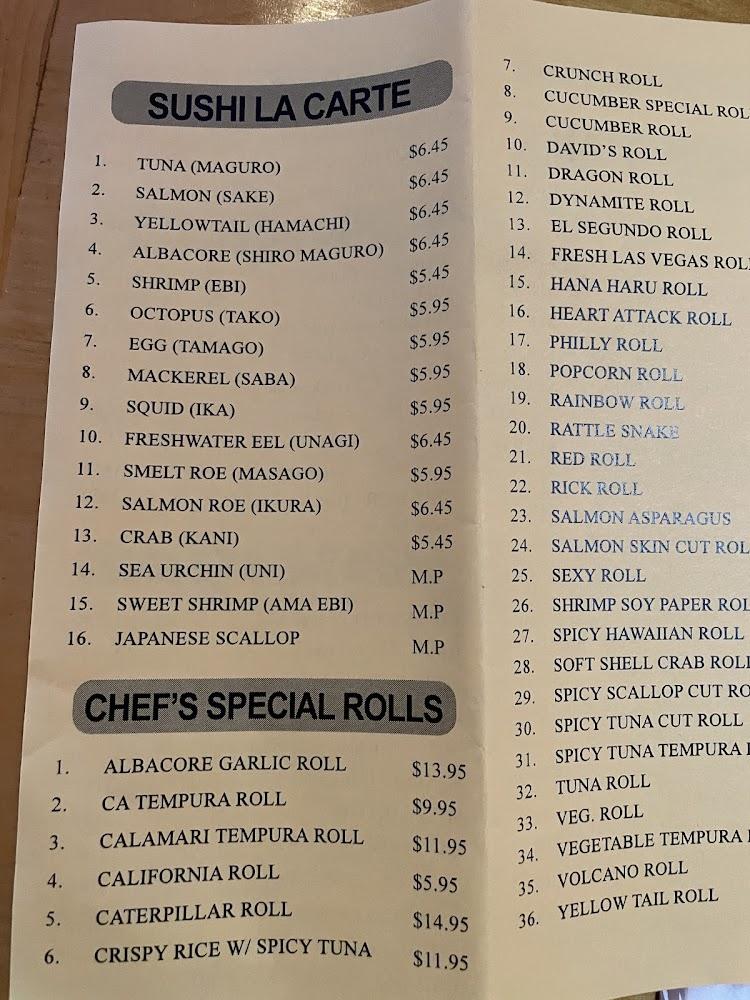 Hana Haru Restaurant Menu image 4